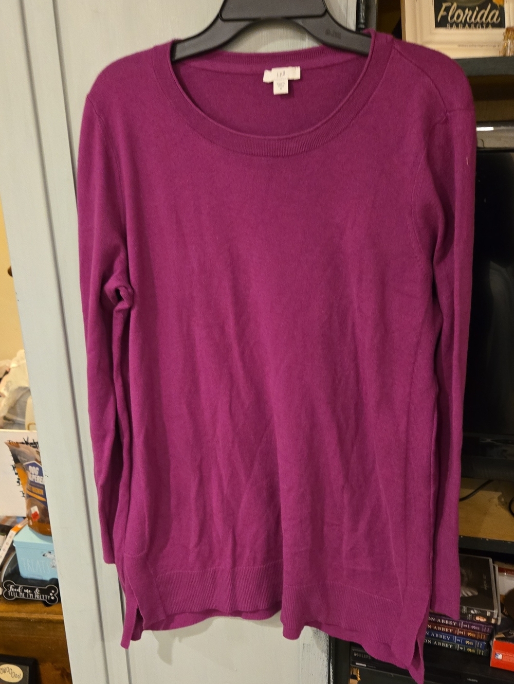 J. Jill Long Sleeve Crewneck Sweater - Magenta